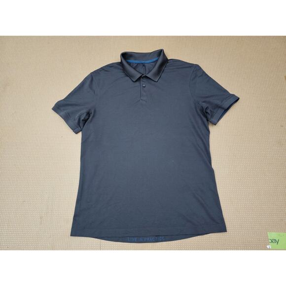 Lululemon Polo Shirt Men Size Medium Gray Performance Button - Picture 5 of 11